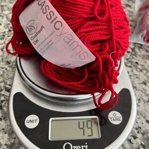 1.5 skeins Rowan DK Cashsoft Yarn -approx 200 yards